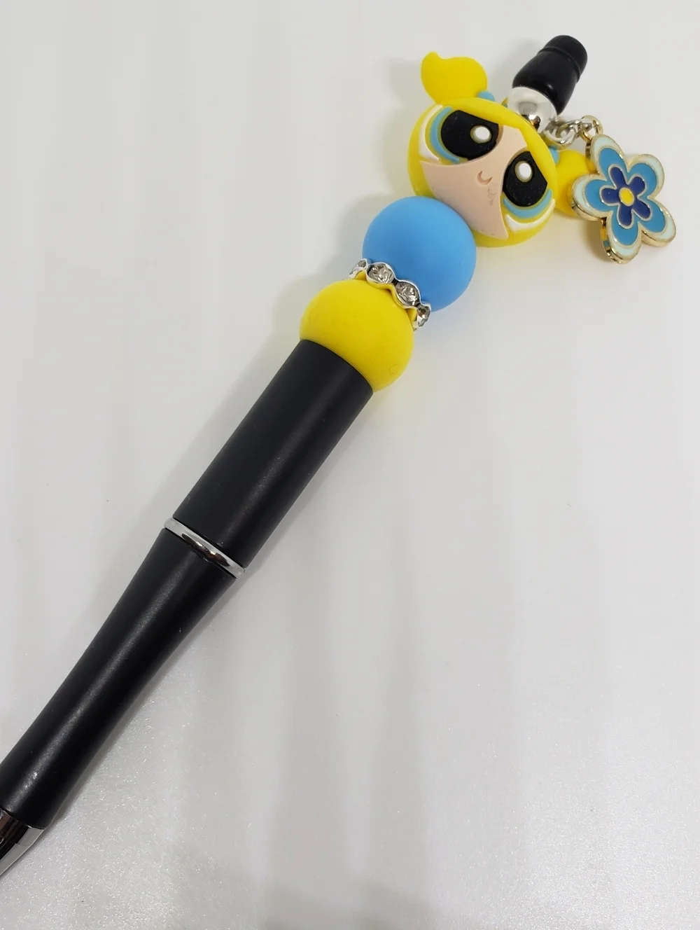 Handmade Powerpuff Girls Bubbles Beaded Silicone Focal Bead Pen